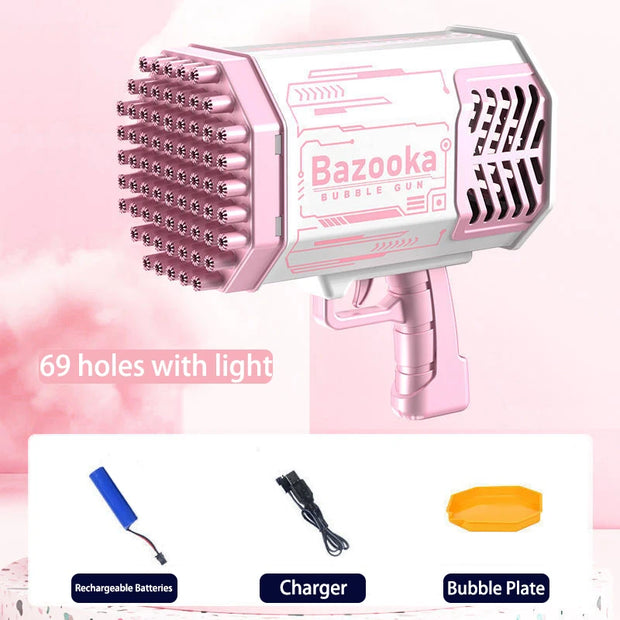 69-Hole Light-Up Bubble Gun