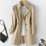 Spring Autumn Solid Trench Coat