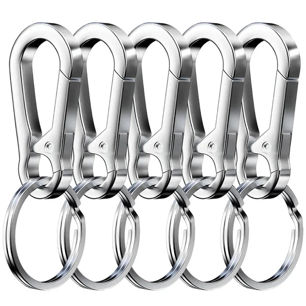 5PCS Metal Gourd Buckle Keychain – Durable Carabiner Hooks for Keys & Gear
