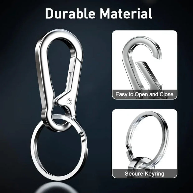 5PCS Metal Gourd Buckle Keychain – Durable Carabiner Hooks for Keys & Gear