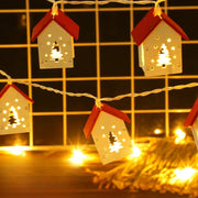Wooden House LED String Lights
