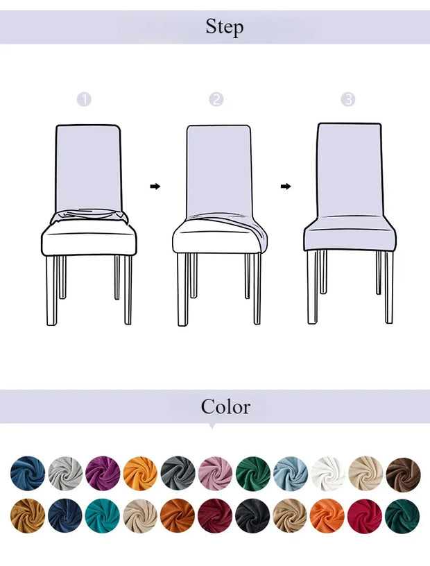 Adjustable Velvet Chair Seat Cover