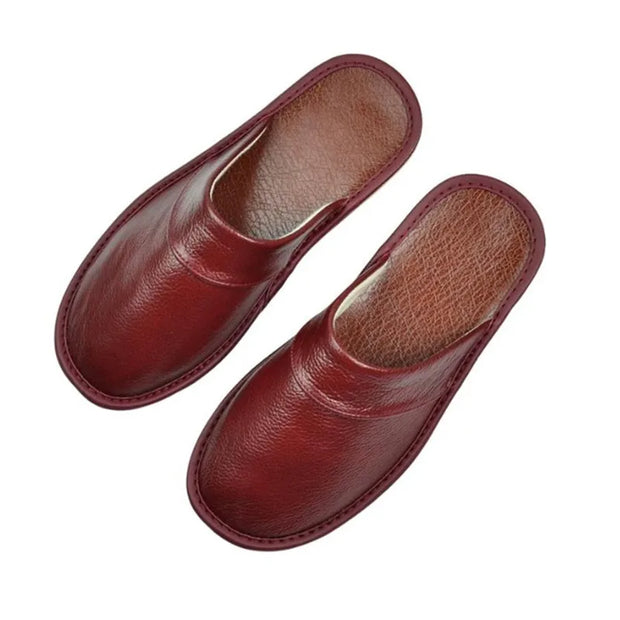 Classic PU Leather Indoor Slippers